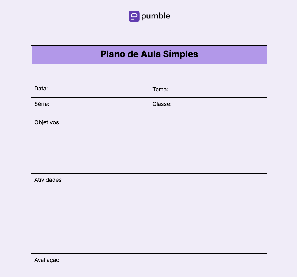 simple lesson plan template