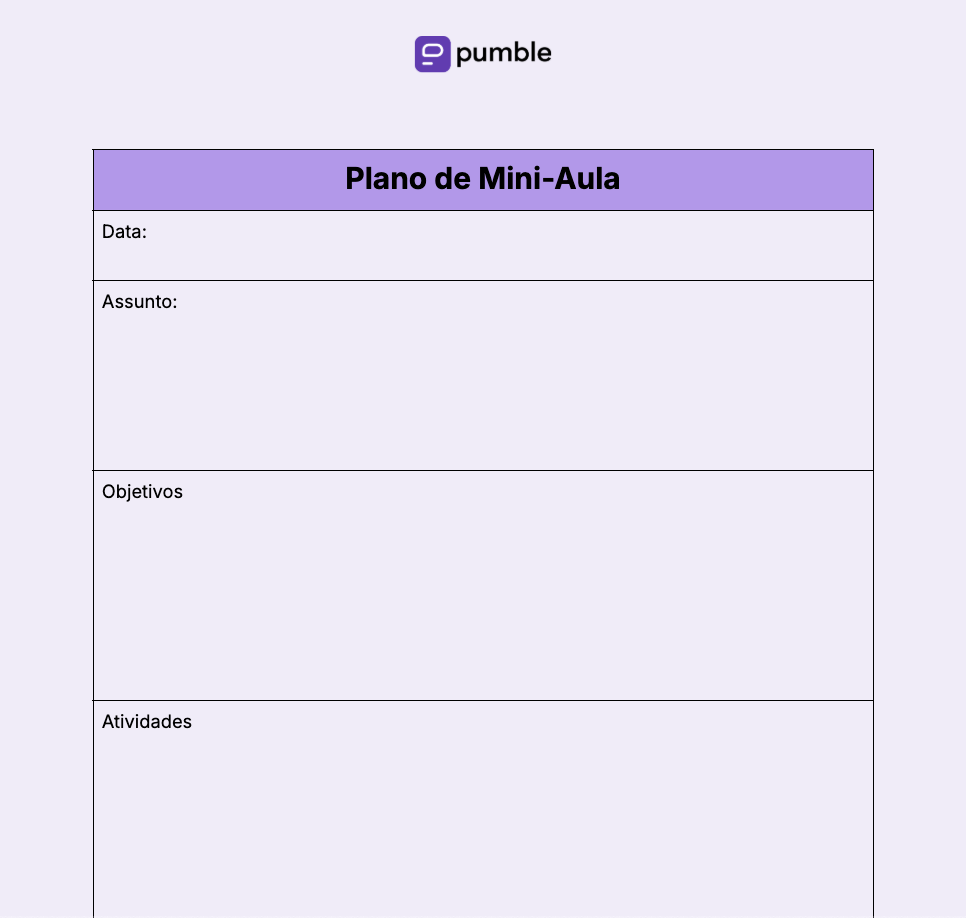 Plano de Mini-Aula