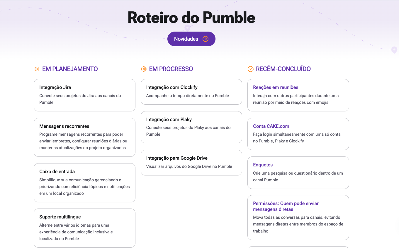 Roteiro disponível