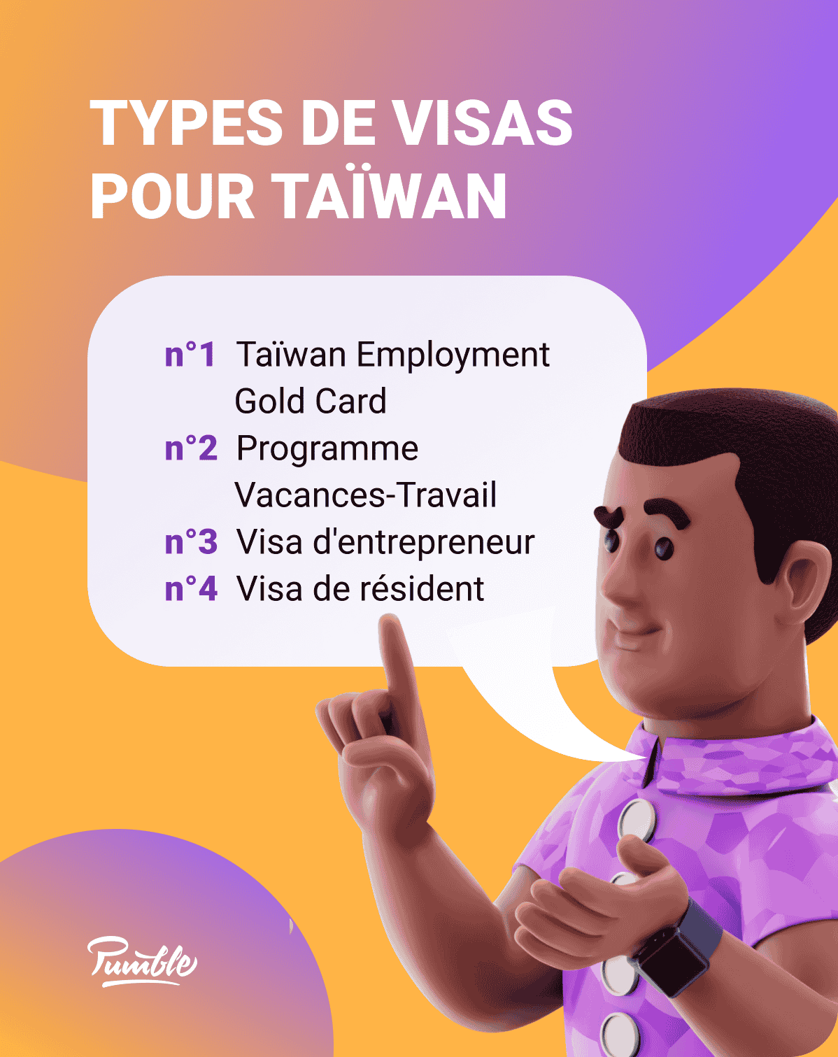 Types de visa Taiwan