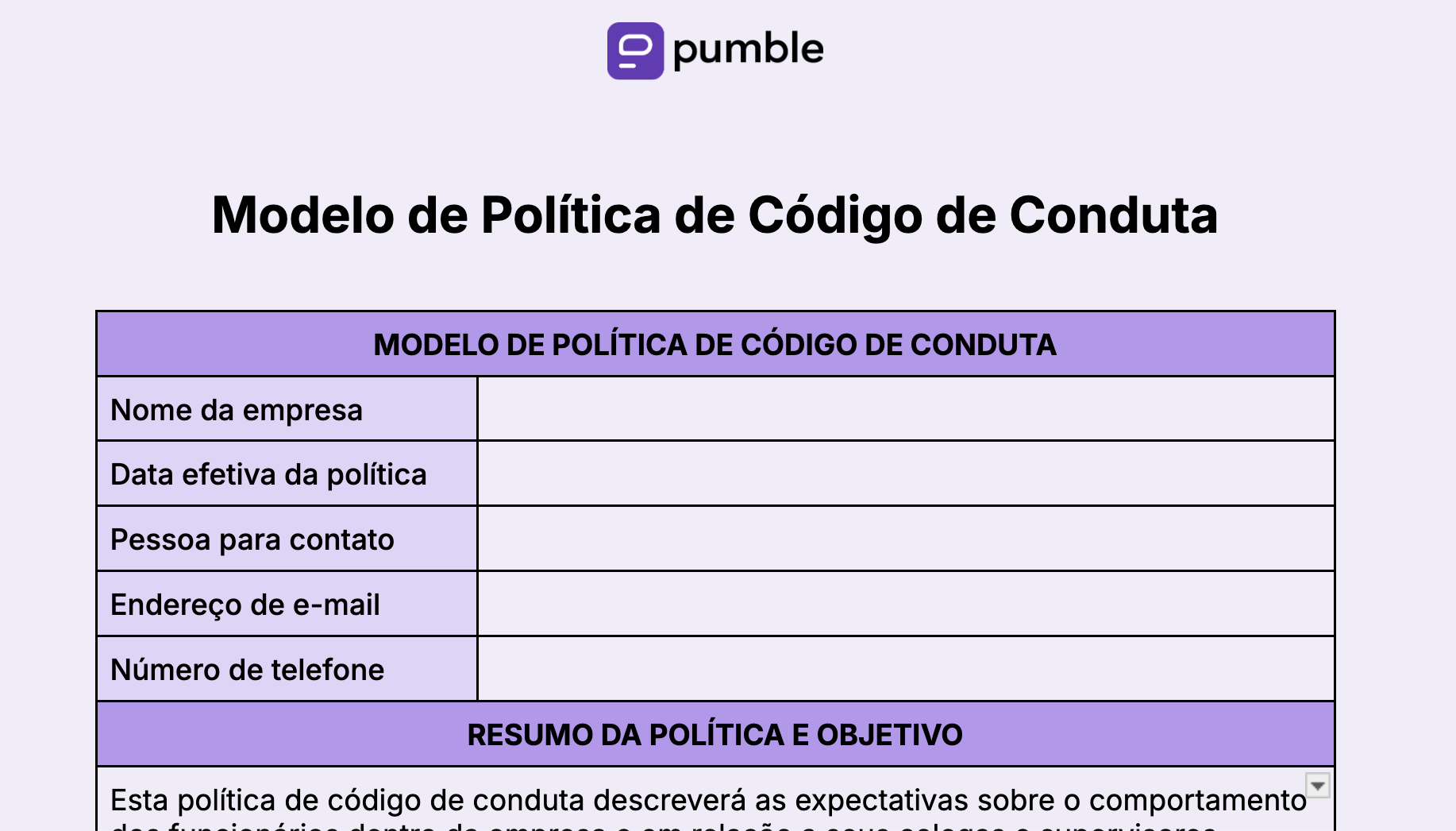 8. Company Policy Update Template