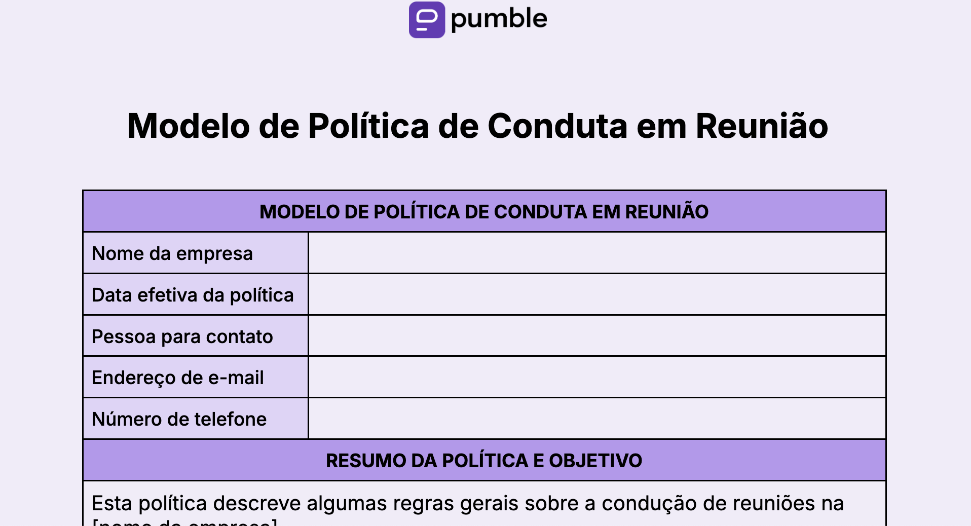 12. Meeting Conduct Policy Template 
