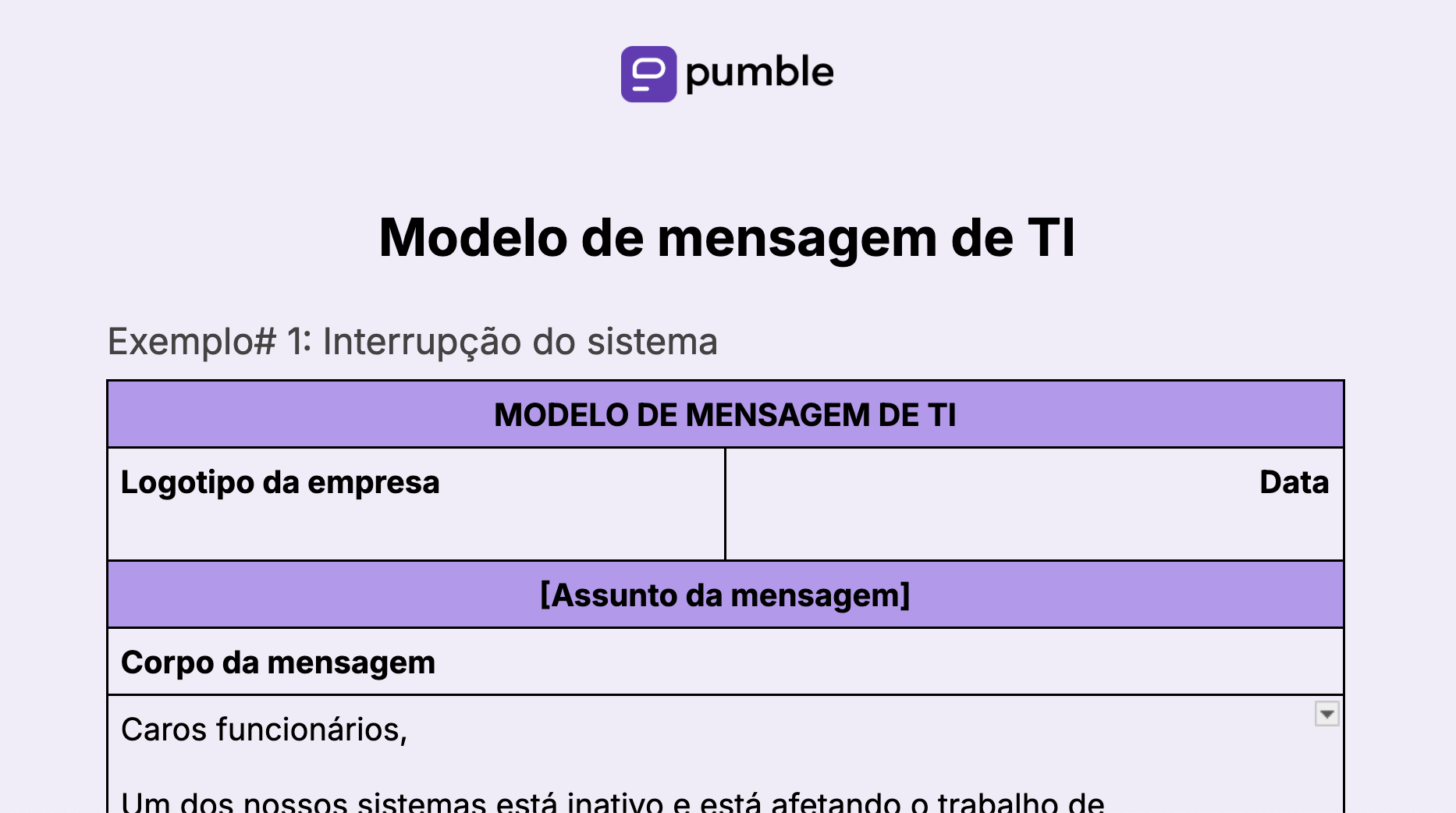 15. IT Message Template