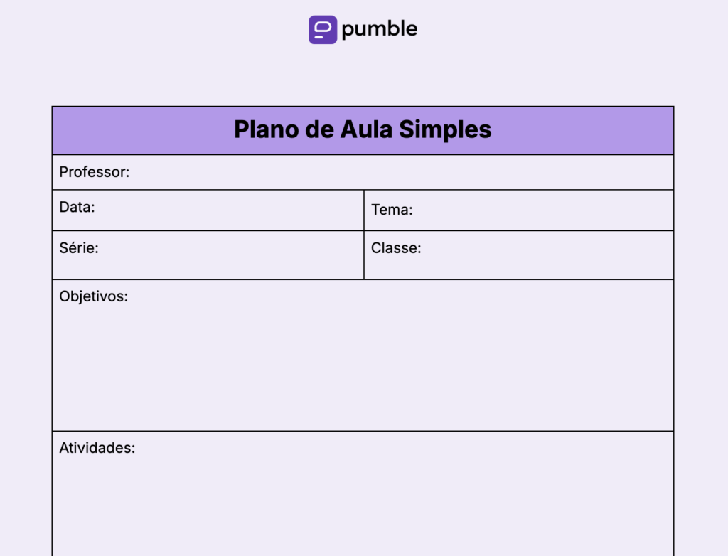Modelos de Plano de Aula para Professores