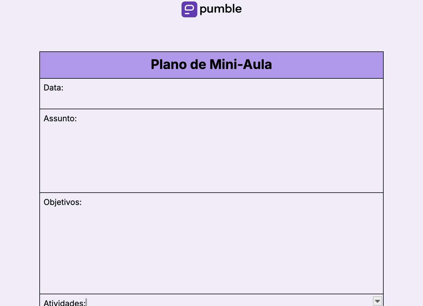 Plano de Mini-Aula