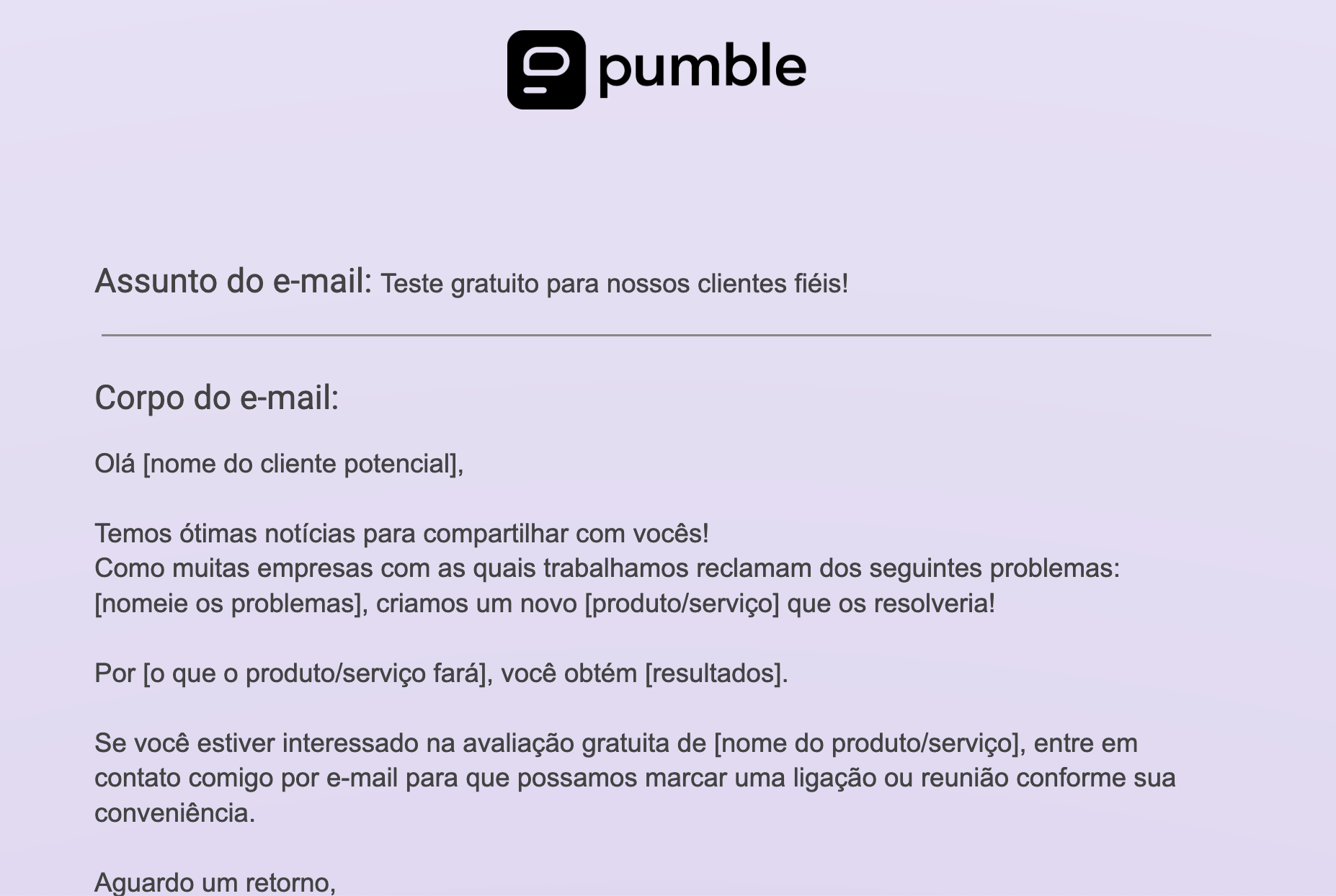 An example of a Free-trial-based sales email template