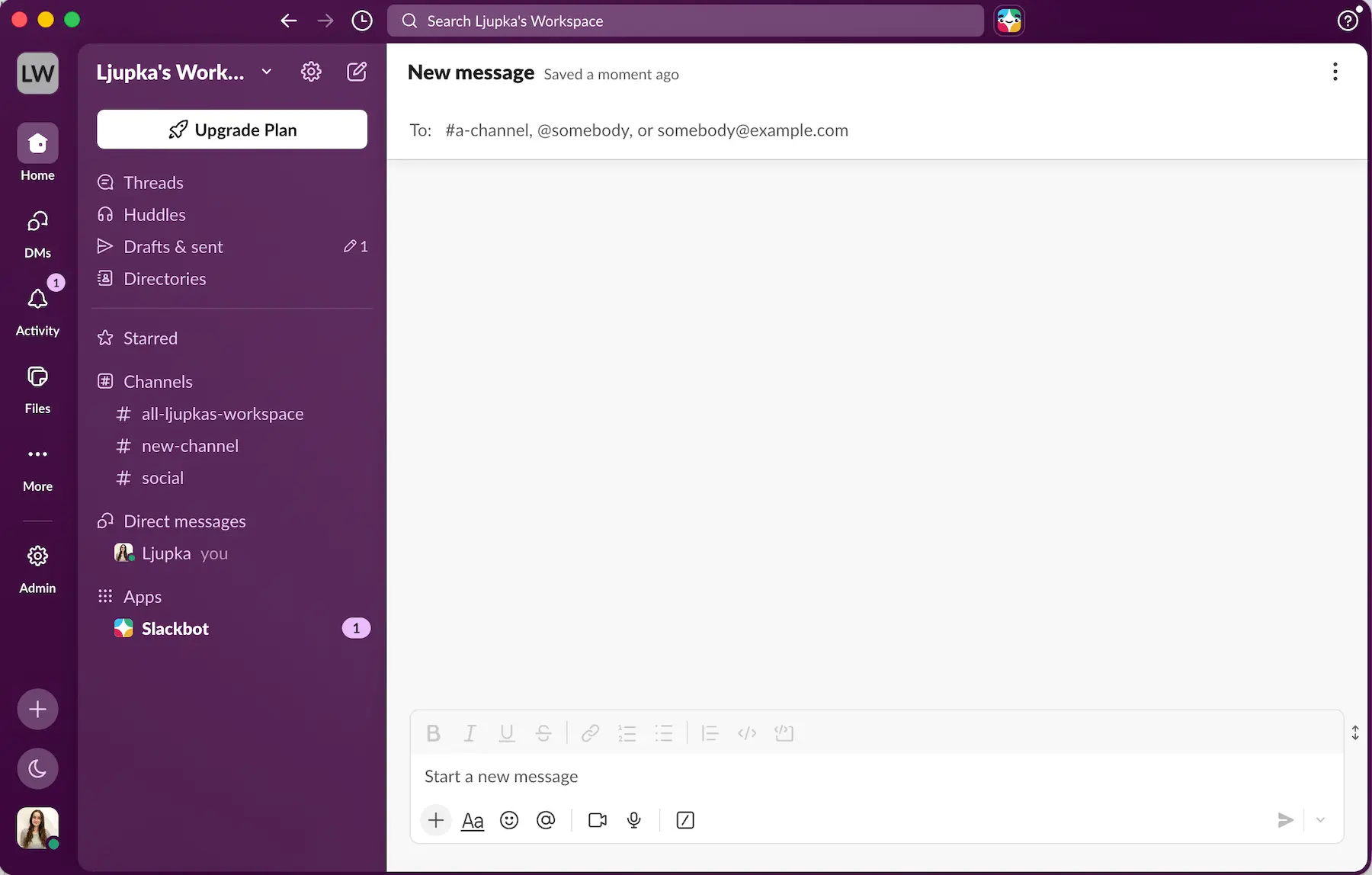 Slack interface