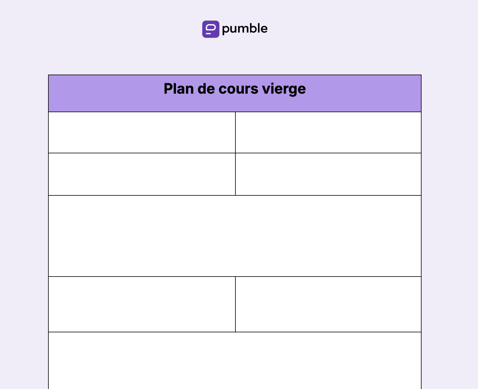 Plan de cours vierge