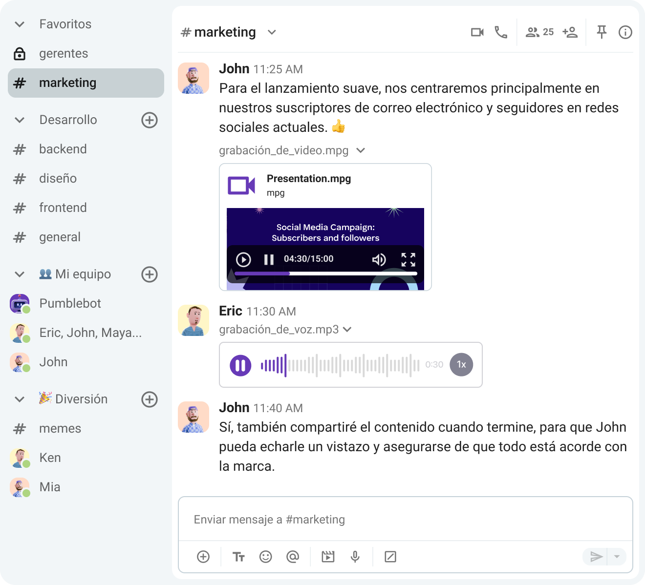 Envía mensajes de voz para recibir feedback rápidamente