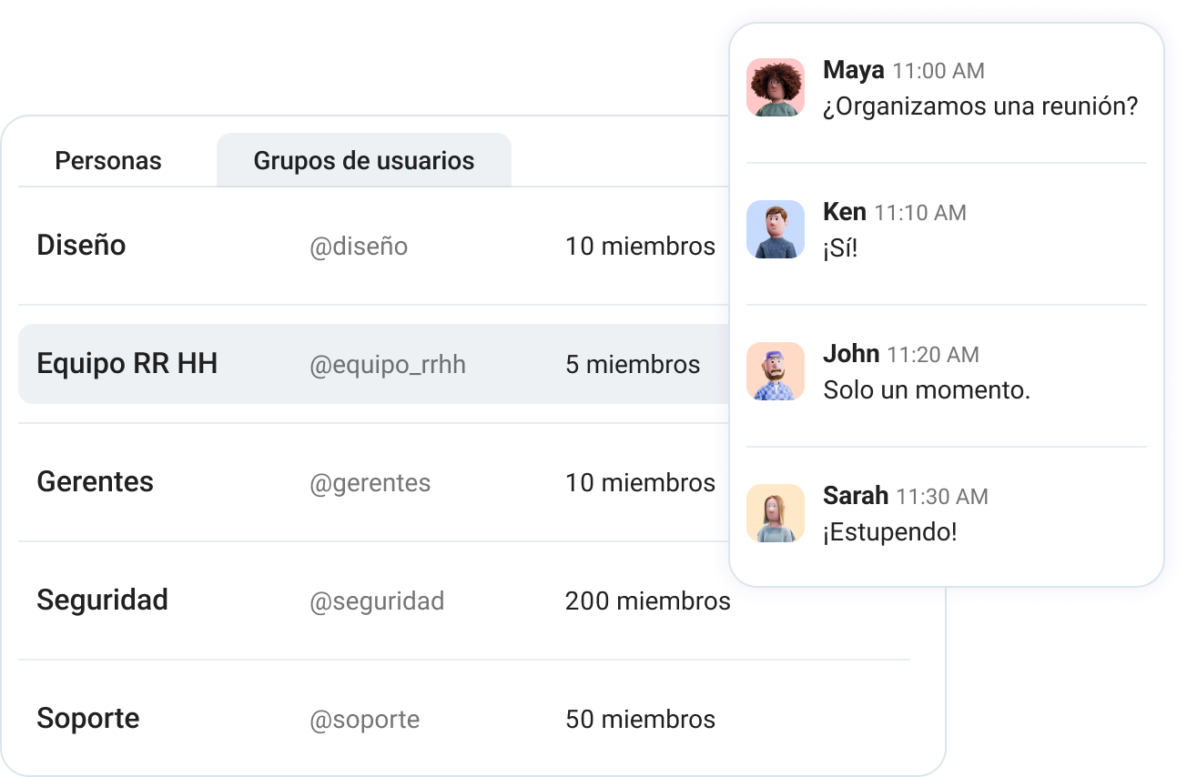 Comparte información de forma rápida y eficaz con grupos de usuarios