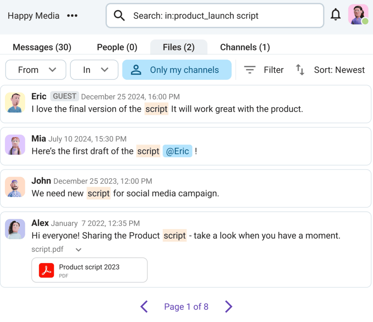 Find what you need in Pumble