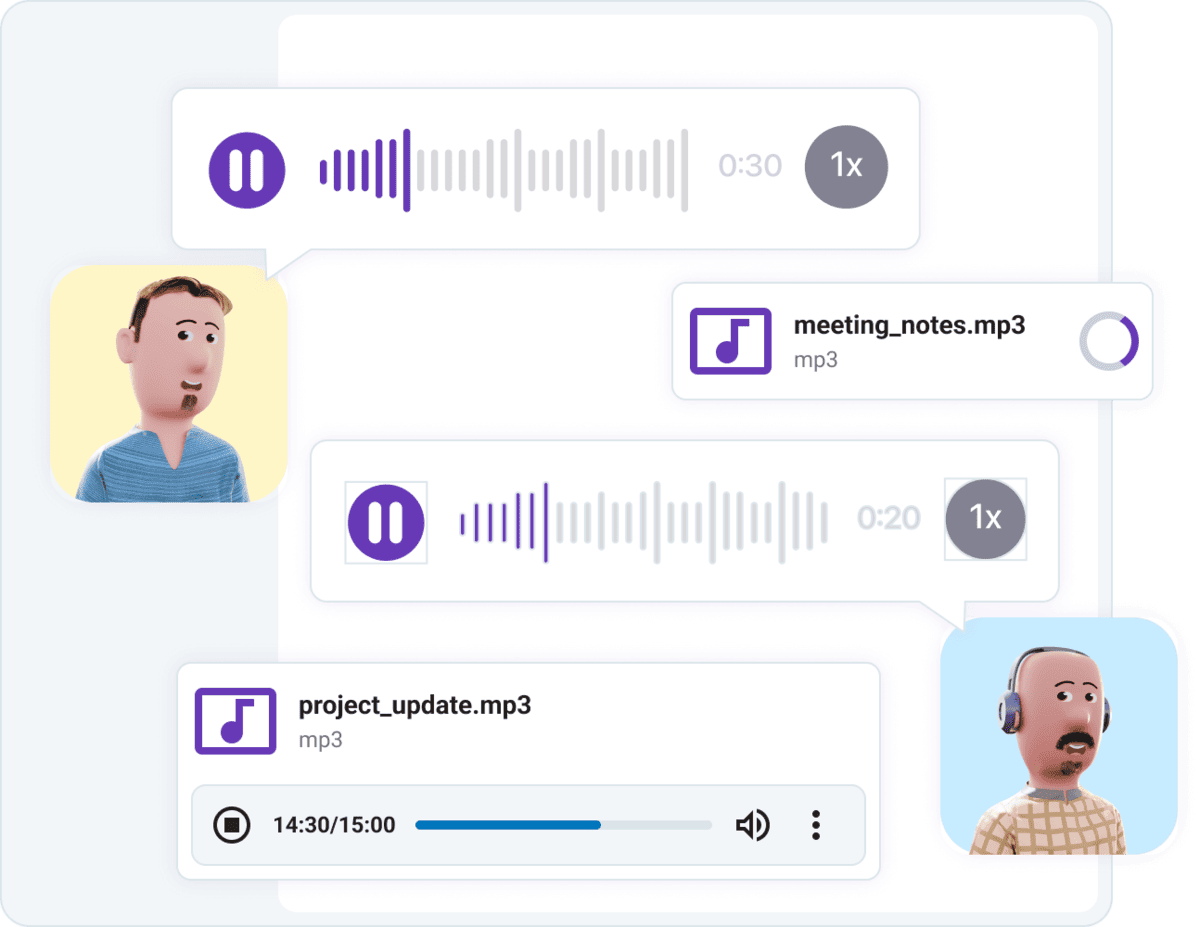 Record an audio clip in Pumble