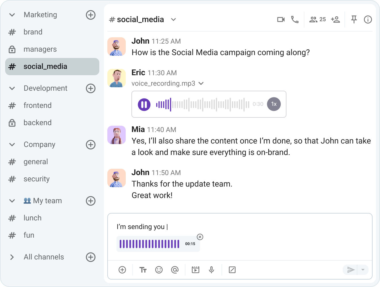 Send voice messages on the go