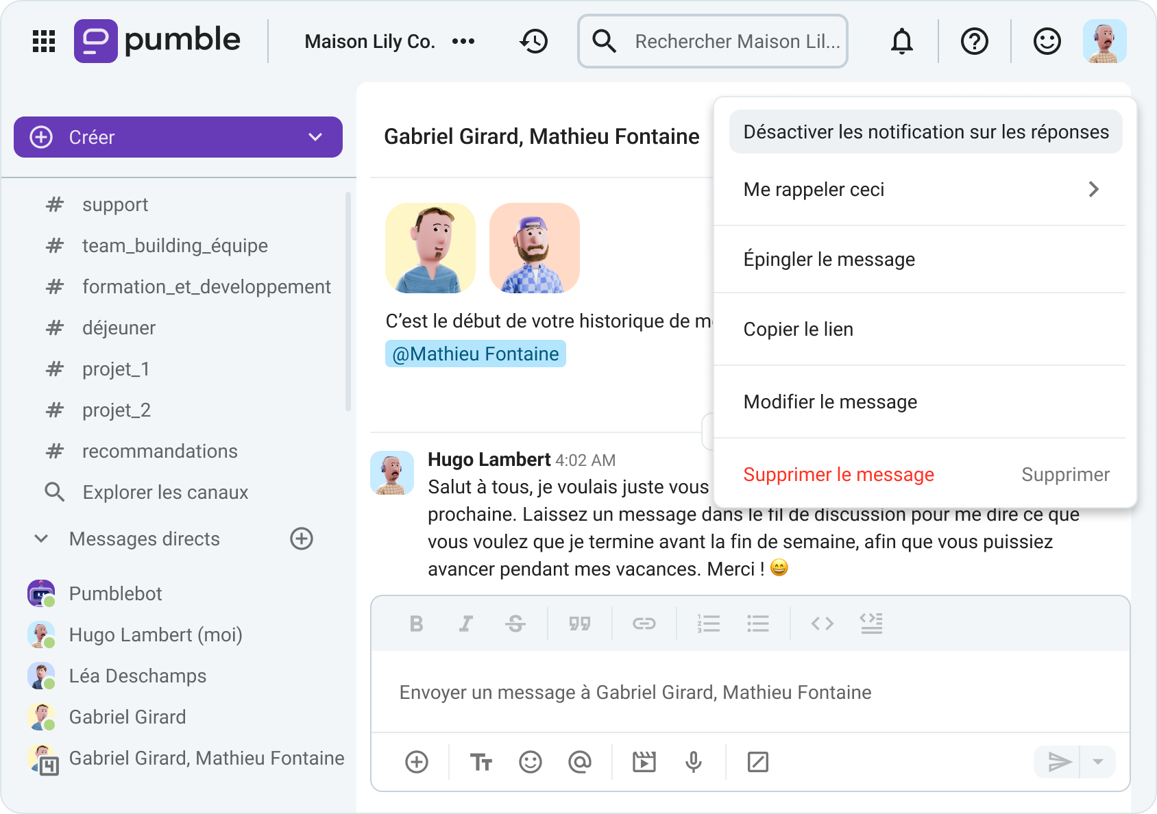 Désactivation des notifications des discussions que vous ne souhaitez pas suivre
