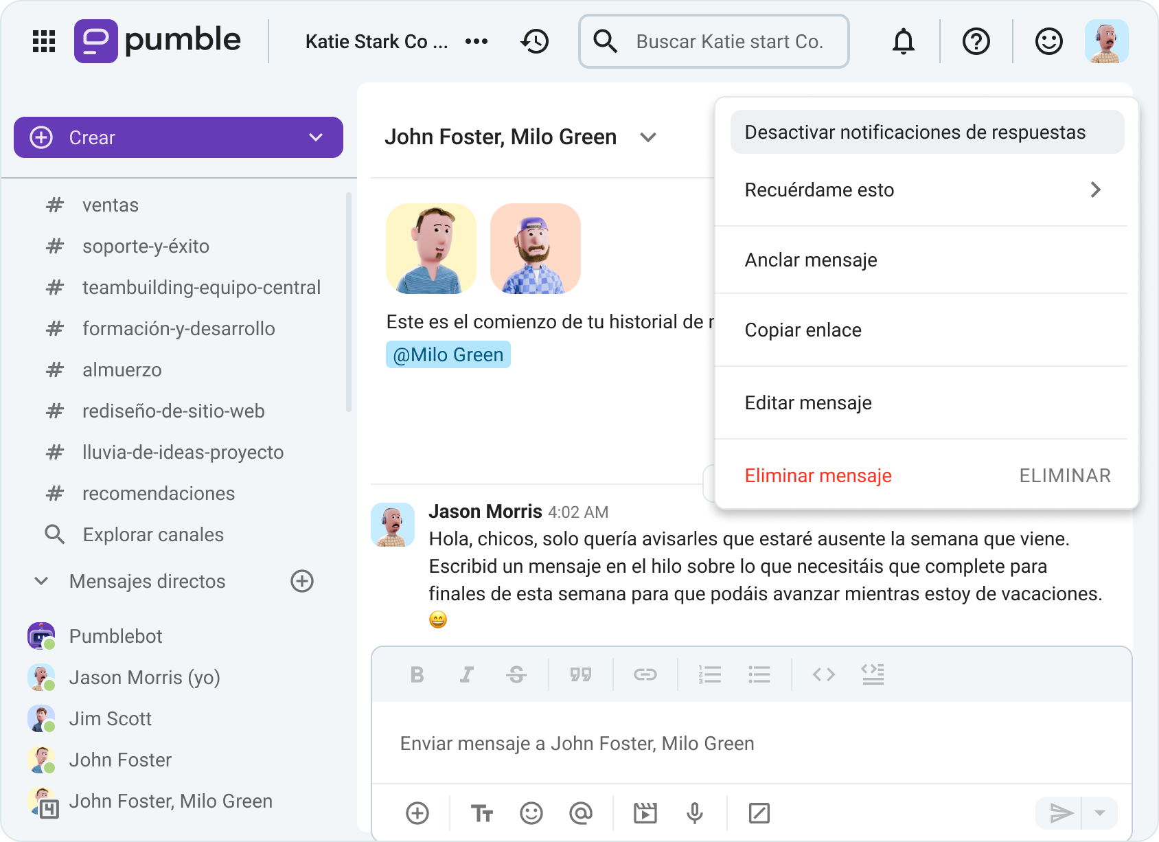 Desactiva las notificaciones de los hilos que no quieres seguir