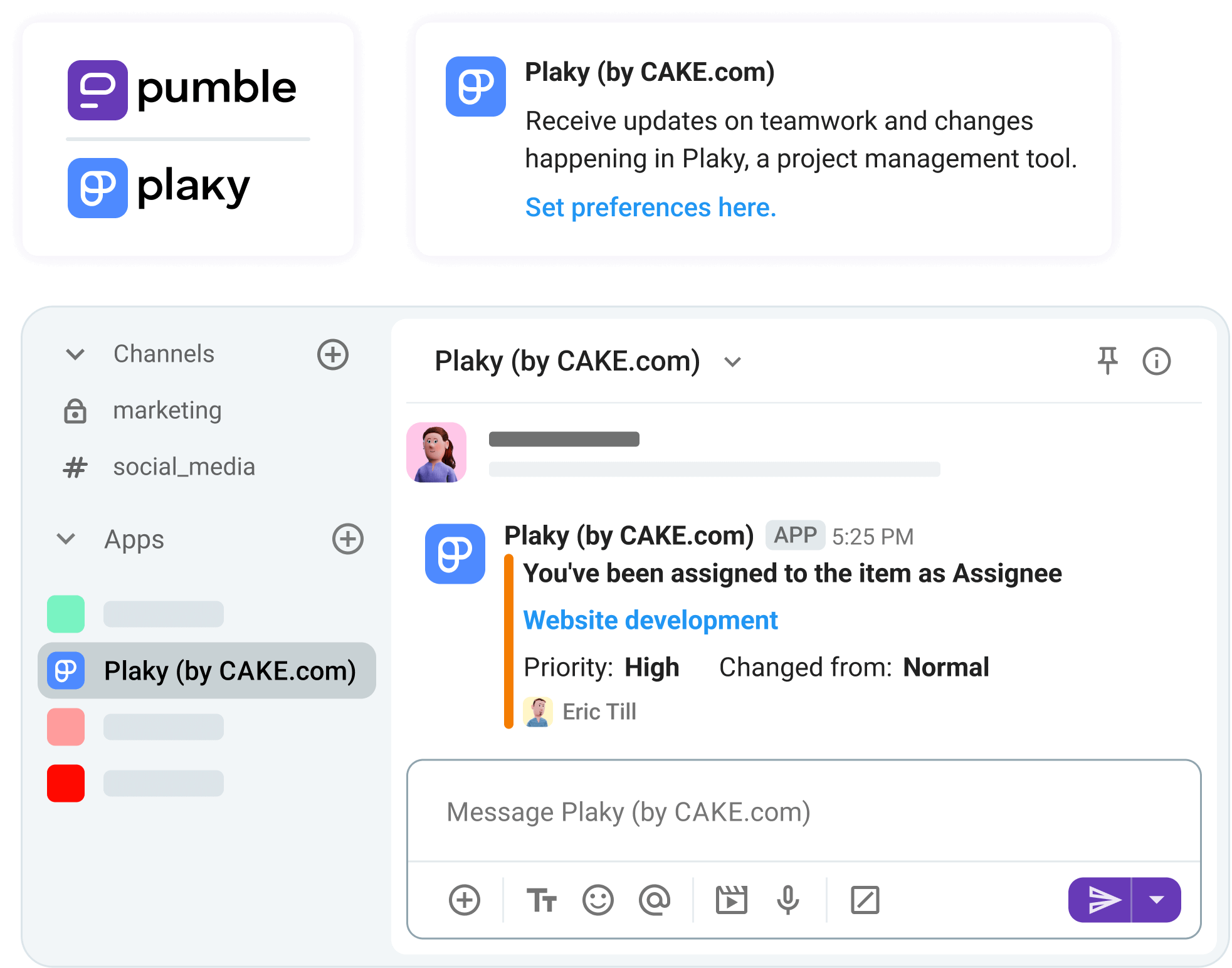 Get task updates directly in Pumble 