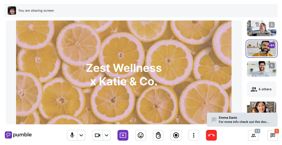 An overview of Pumble’s video conferencing features