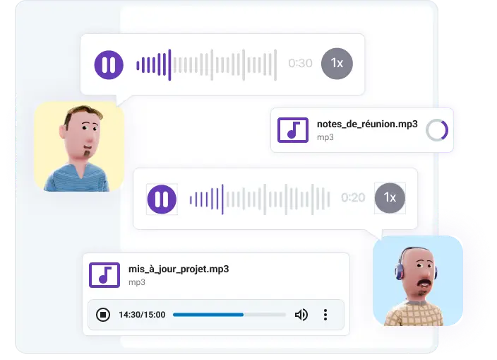 Utilisez les messages vocaux pour des mises à jour rapides, même en déplacement