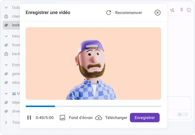 Montrez votre visage et partagez vos idées en un clin d'œil avec un message vidéo Pumble