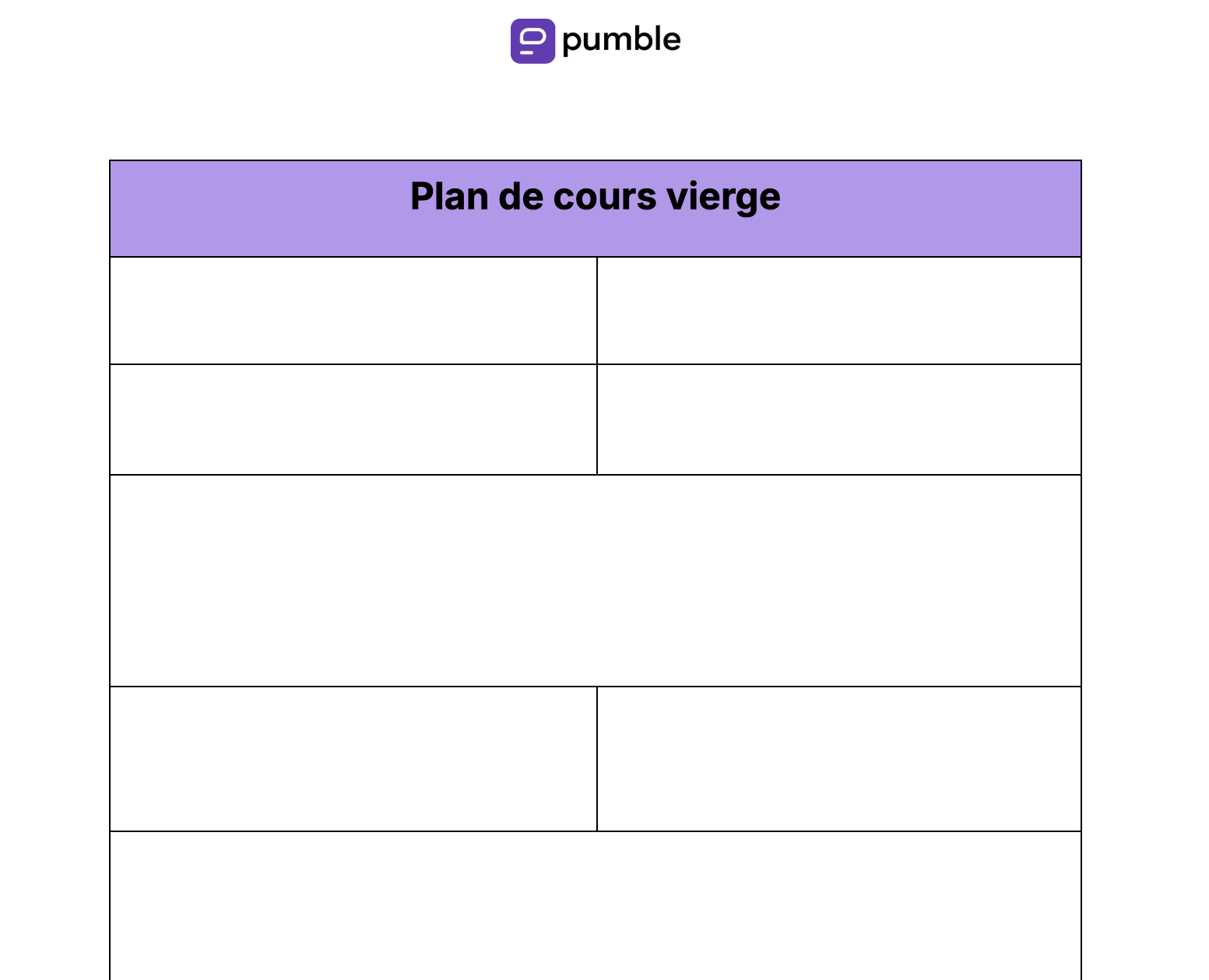 Plan de cours vierge
