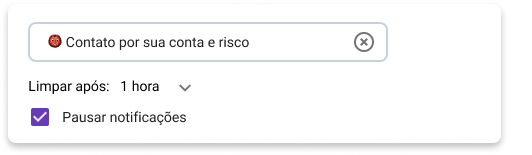 Um status personalizado no Pumble, o aplicativo de comunicação em equipe