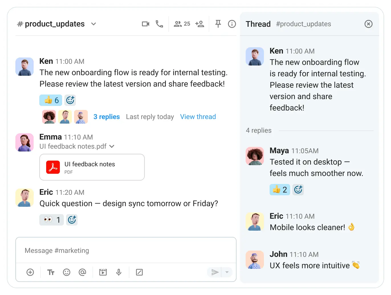 Keeping startup collaboration structured with Pumble channels and threads