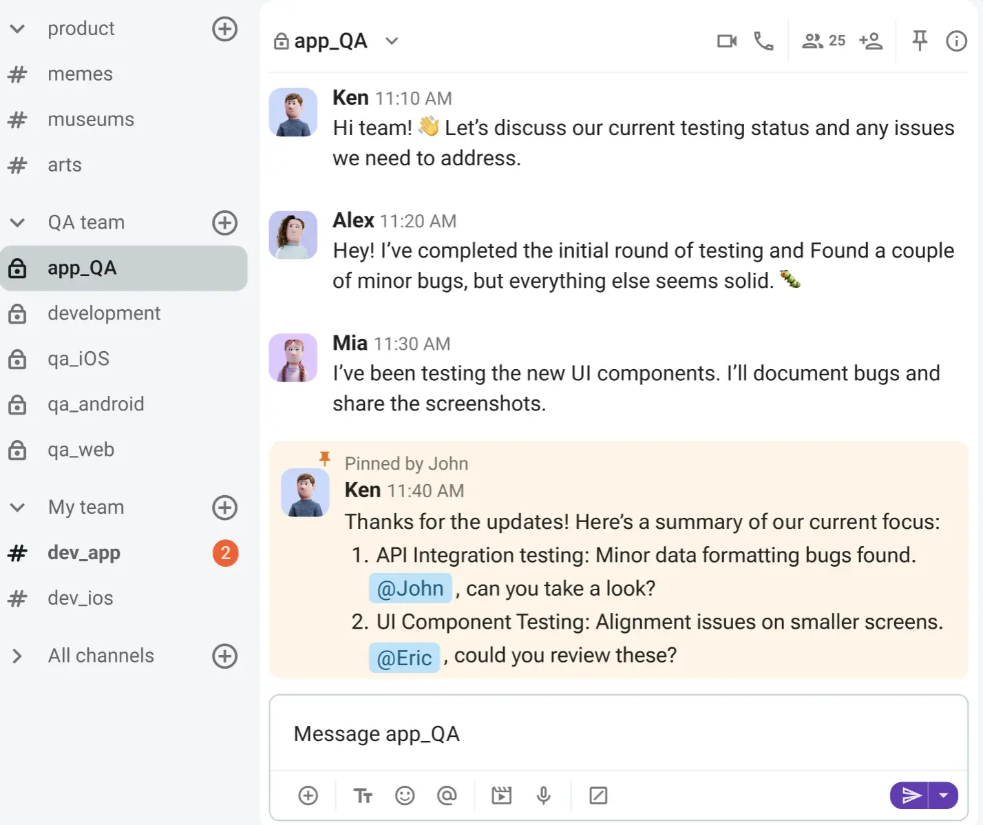 Pin messages in Pumble by CAKE.com