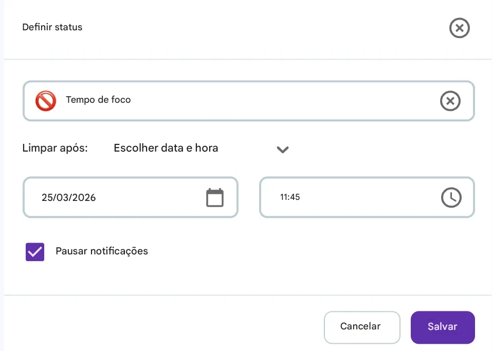 Definindo um status personalizado no Pumble