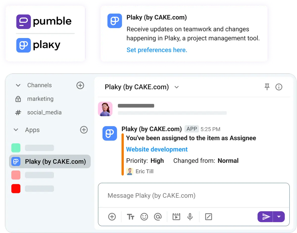 Track your projects in Pumble by with the Plaky-Pumble integration