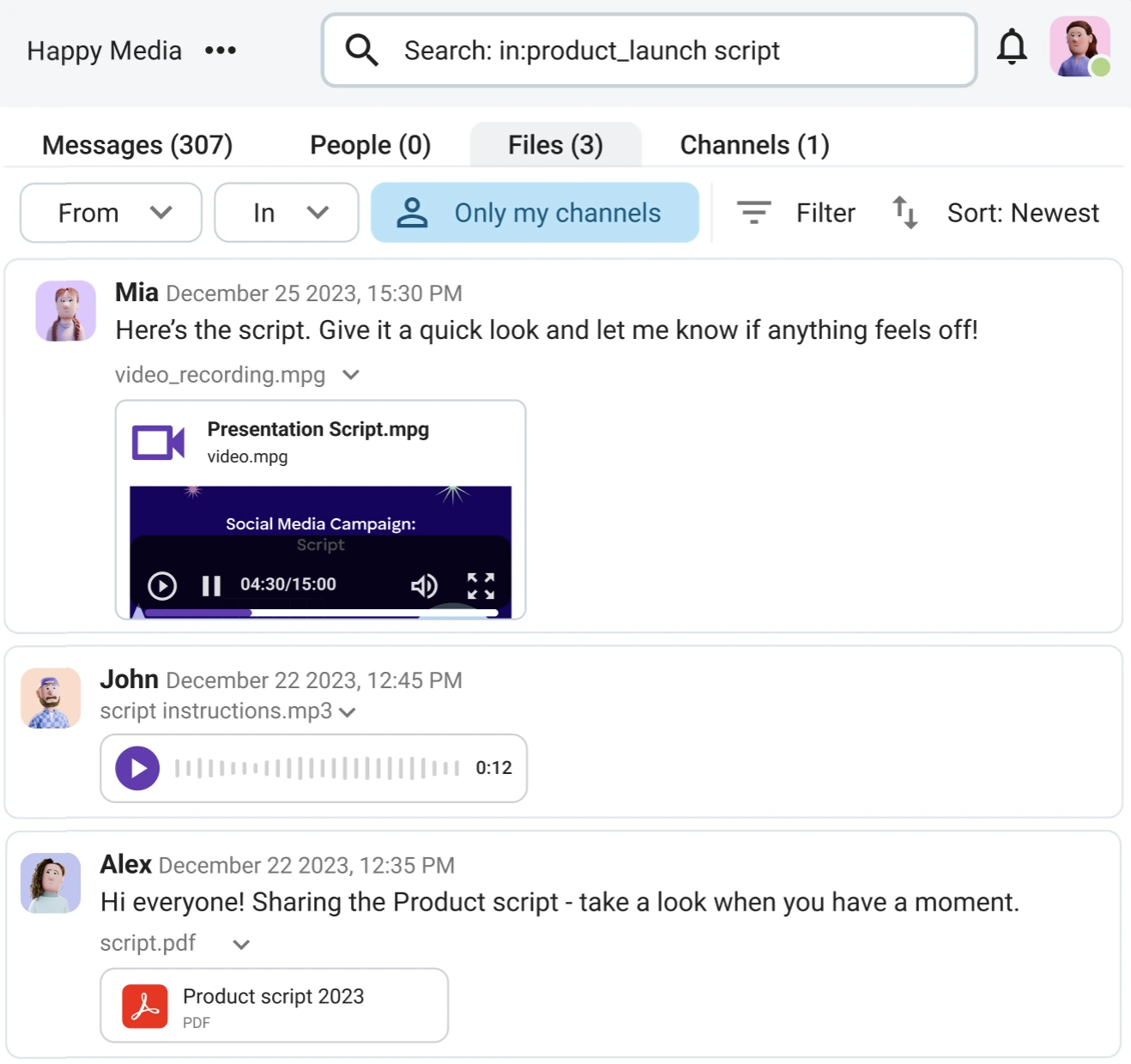 Use advanced search in Pumble by CAKE.com