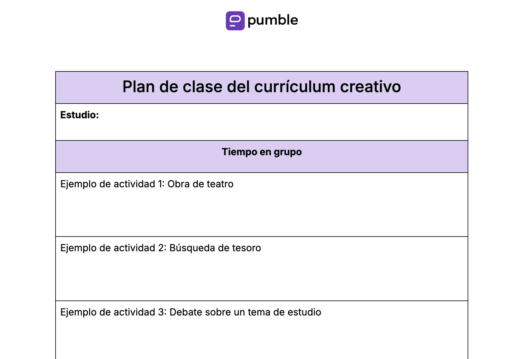 Creative curriculum lesson plan template
