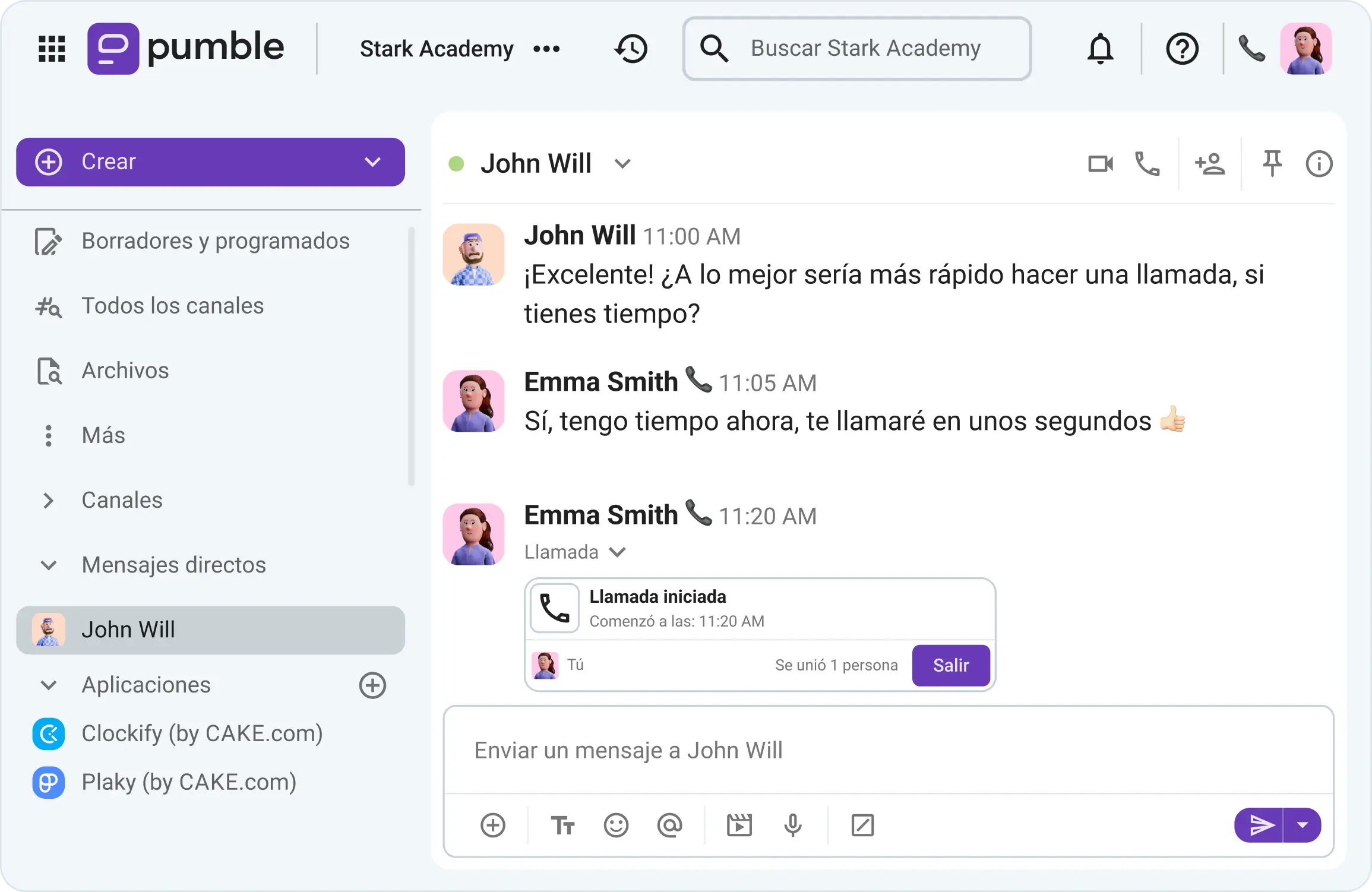 Disfruta de reuniones de un solo clic en Pumble