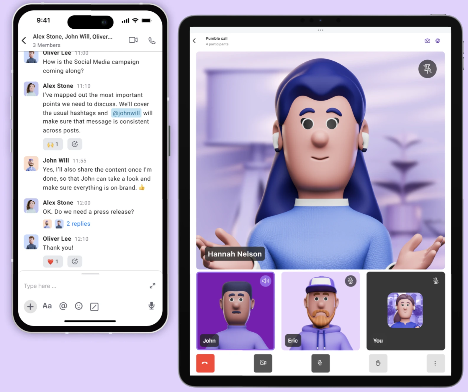 Pumble by CAKE.com provides stable video calls via its desktop, web, and mobile apps
