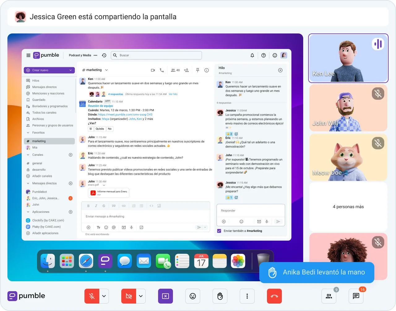 Comparte noticias, gestiona tareas y conecta sin problemas, todo en un solo lugar con Pumble