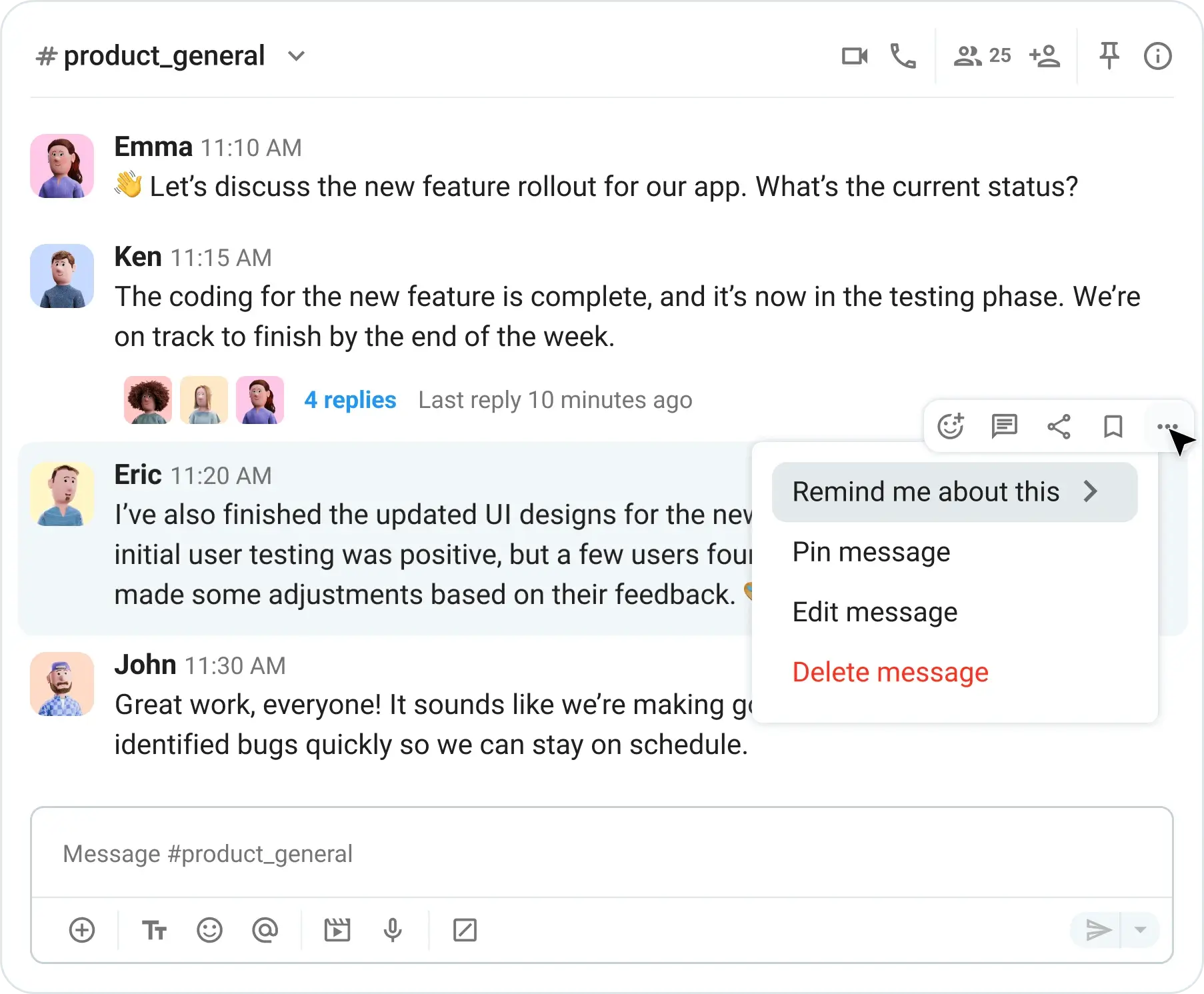 Setting up reminders in Pumble