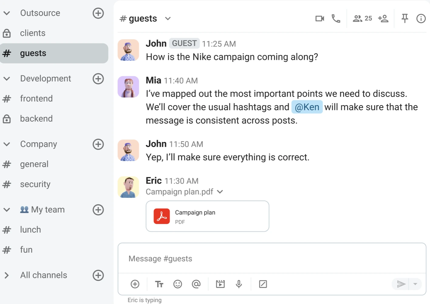 Use Pumble’s guest access