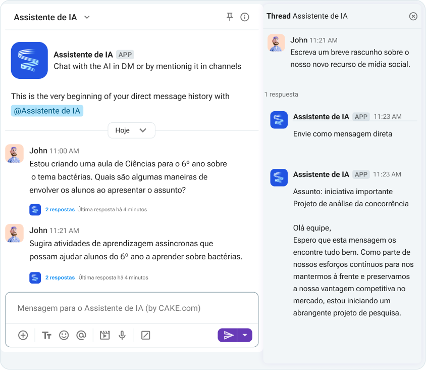 Aprimore seu plano de aula com o Assistente de IA do Pumble