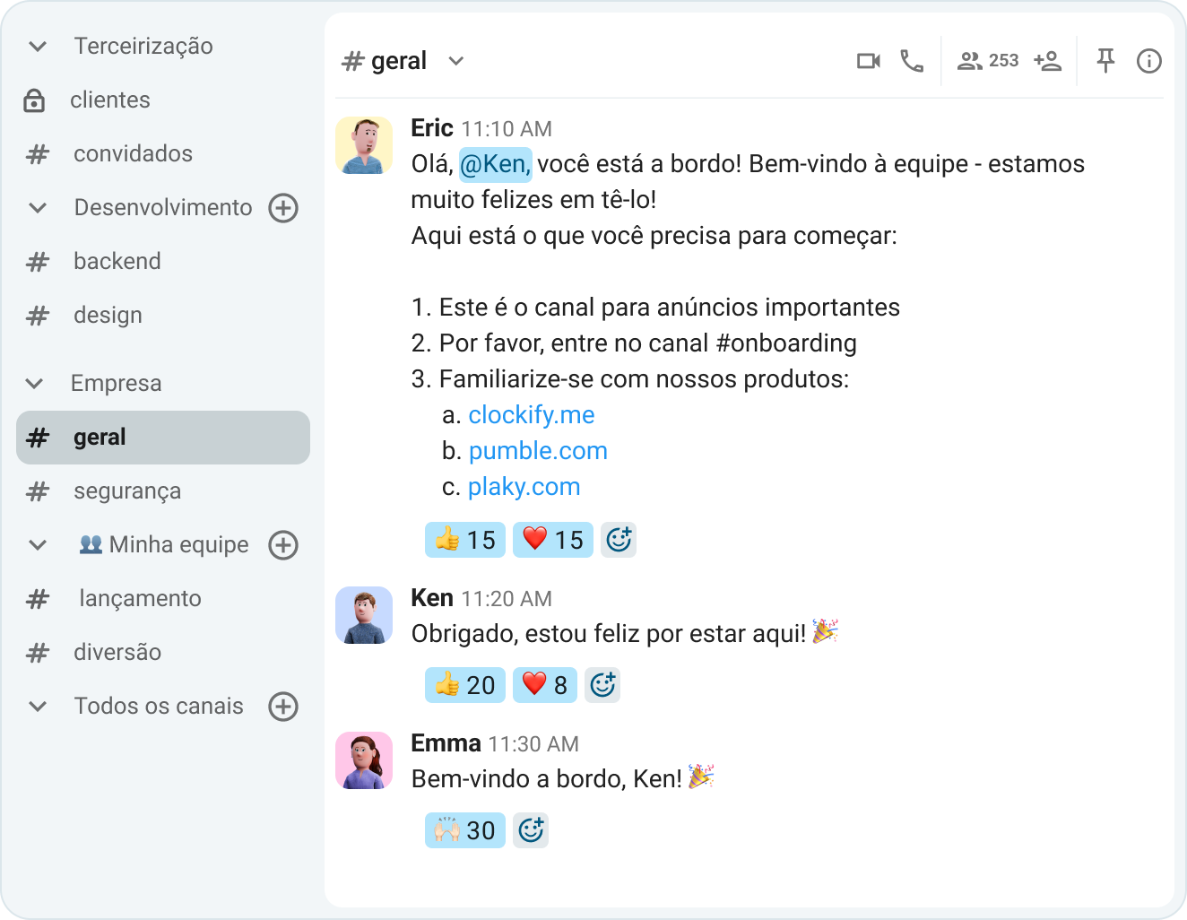 Integração no Pumble