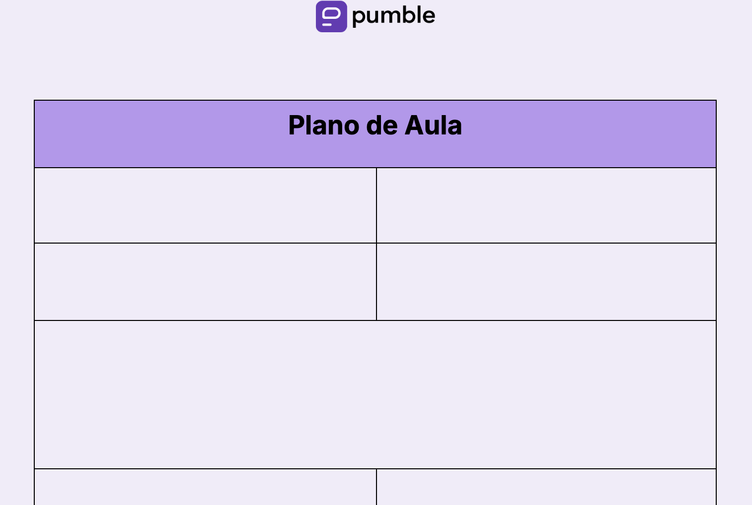 Plano de aula em branco