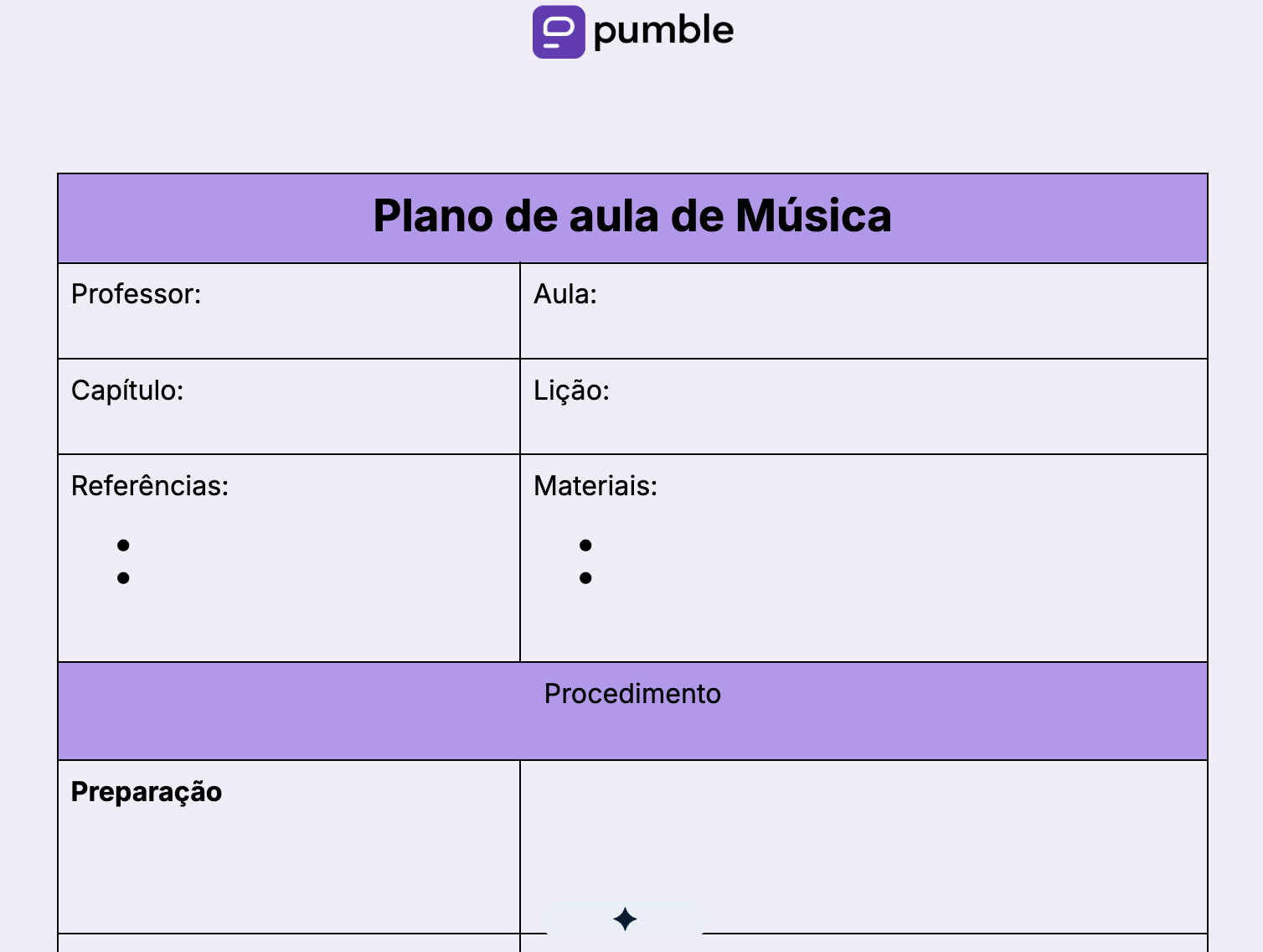 Modelo de plano de aula de Música