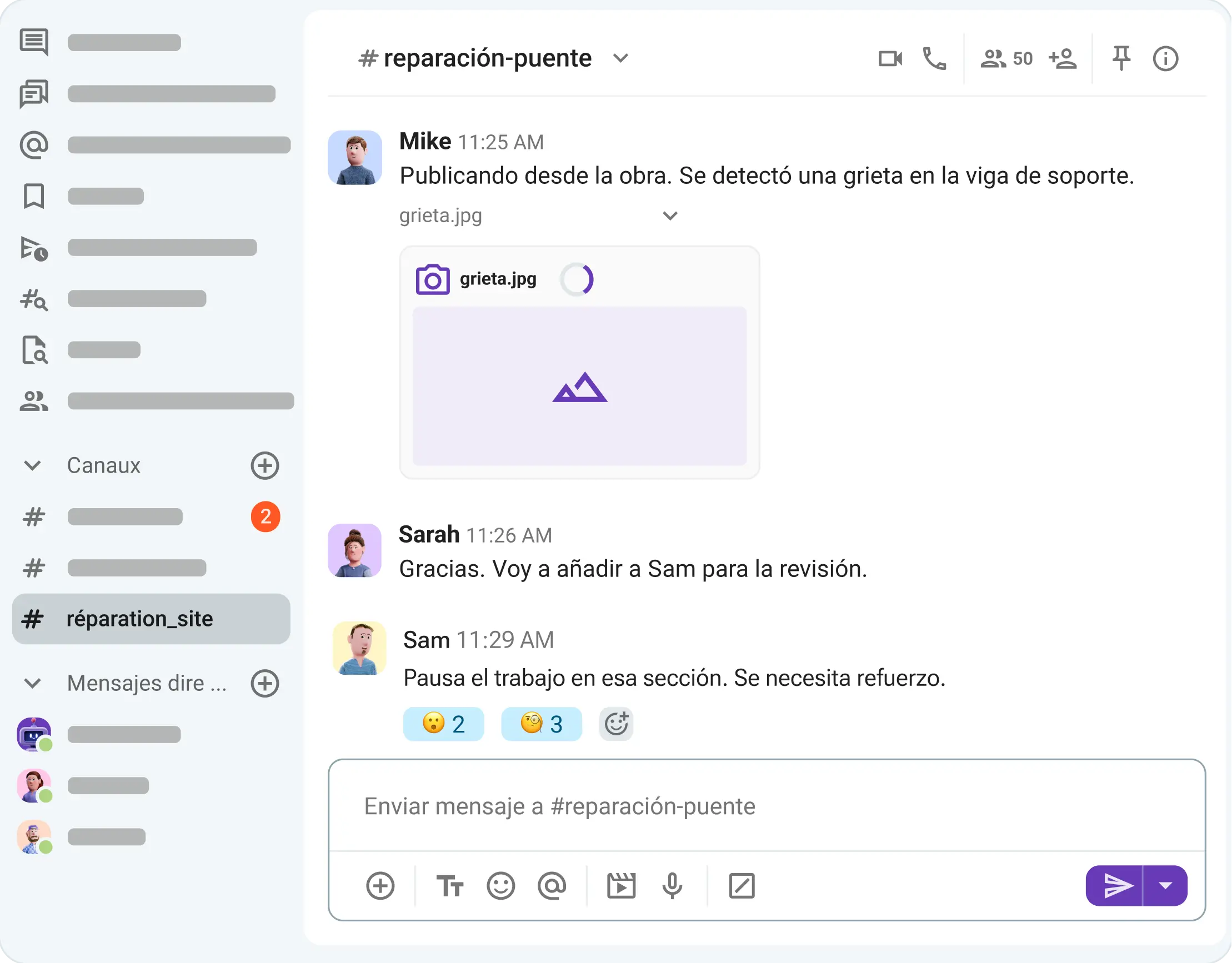 Compartir archivos en Pumble