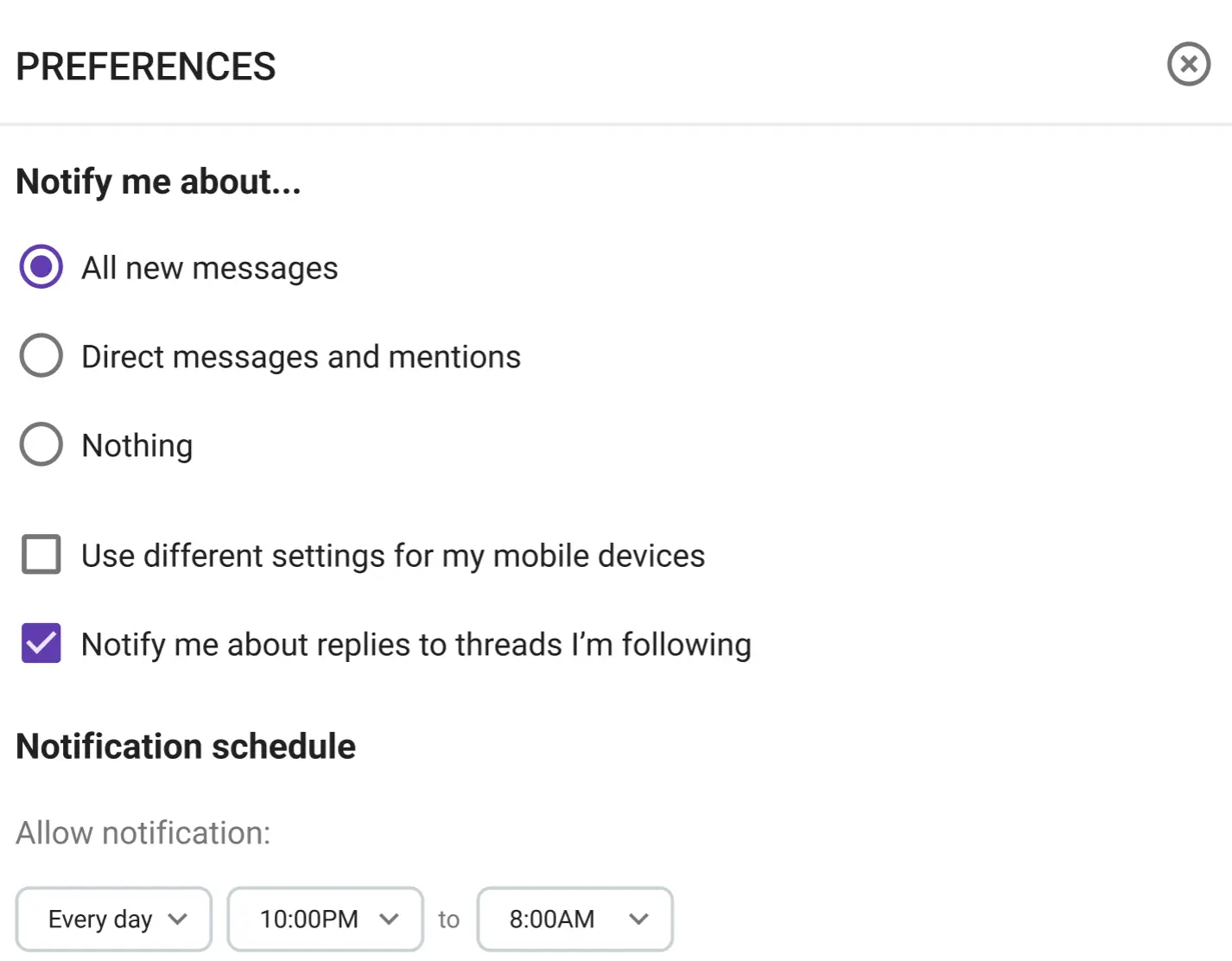 Customize notifications in Pumble