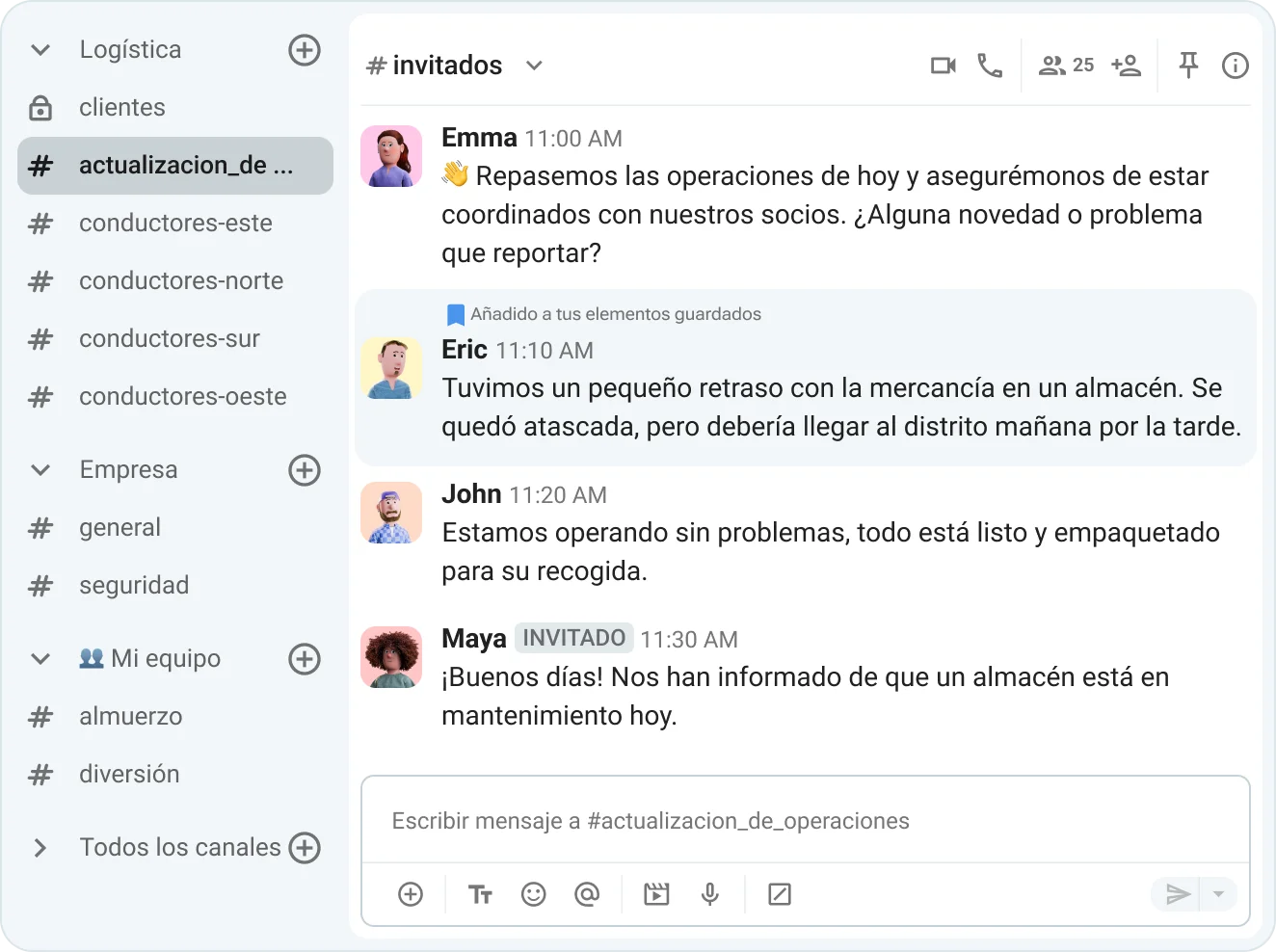 Trabaja con invitados en Pumble