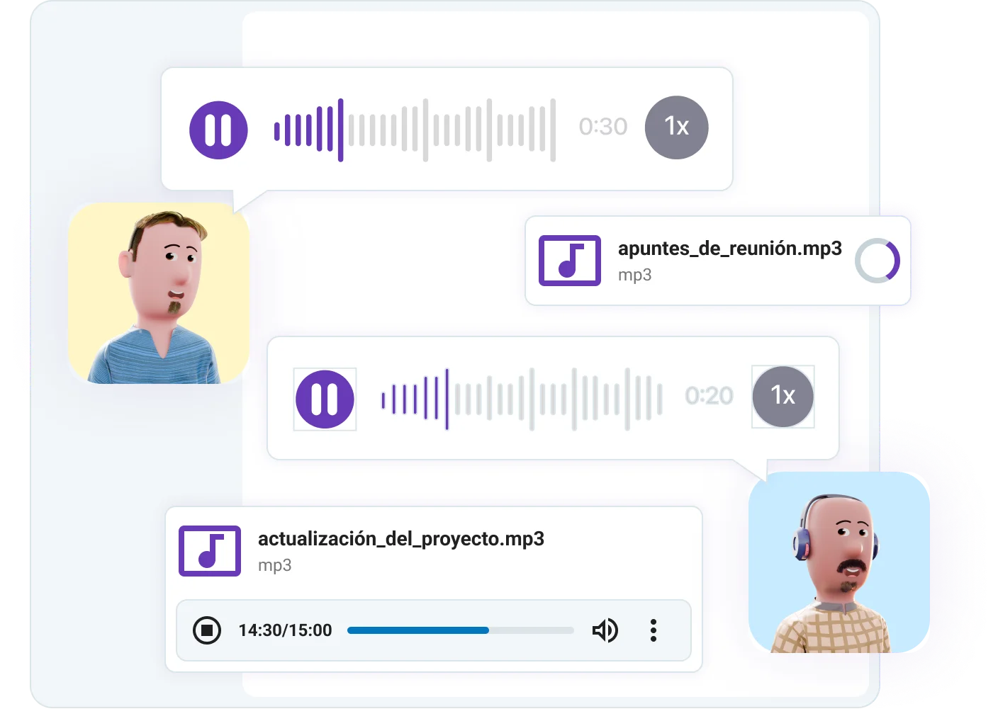 Enviar un mensaje de voz en Pumble