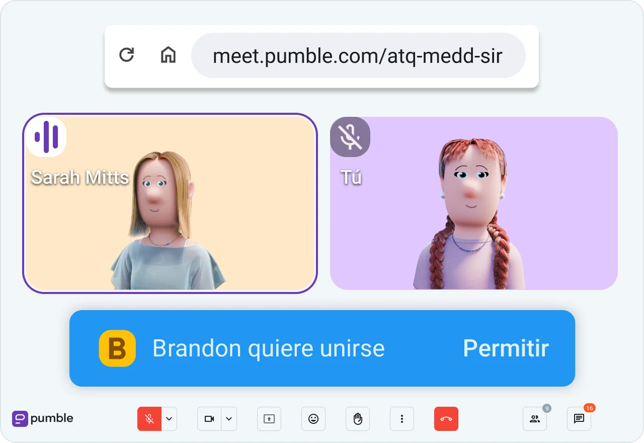 Admite usuarios sin cuenta de Pumble en las reuniones