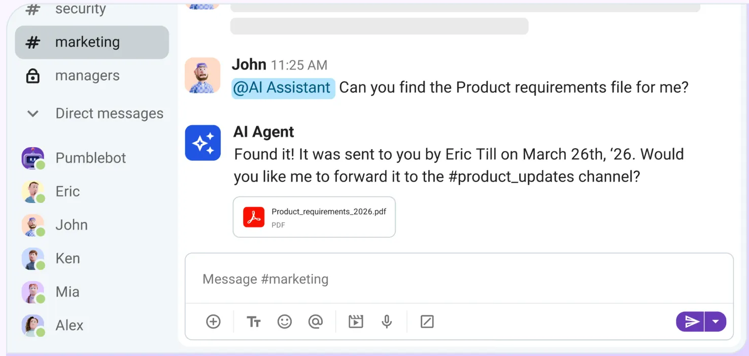 Automate team workflows with AI agents