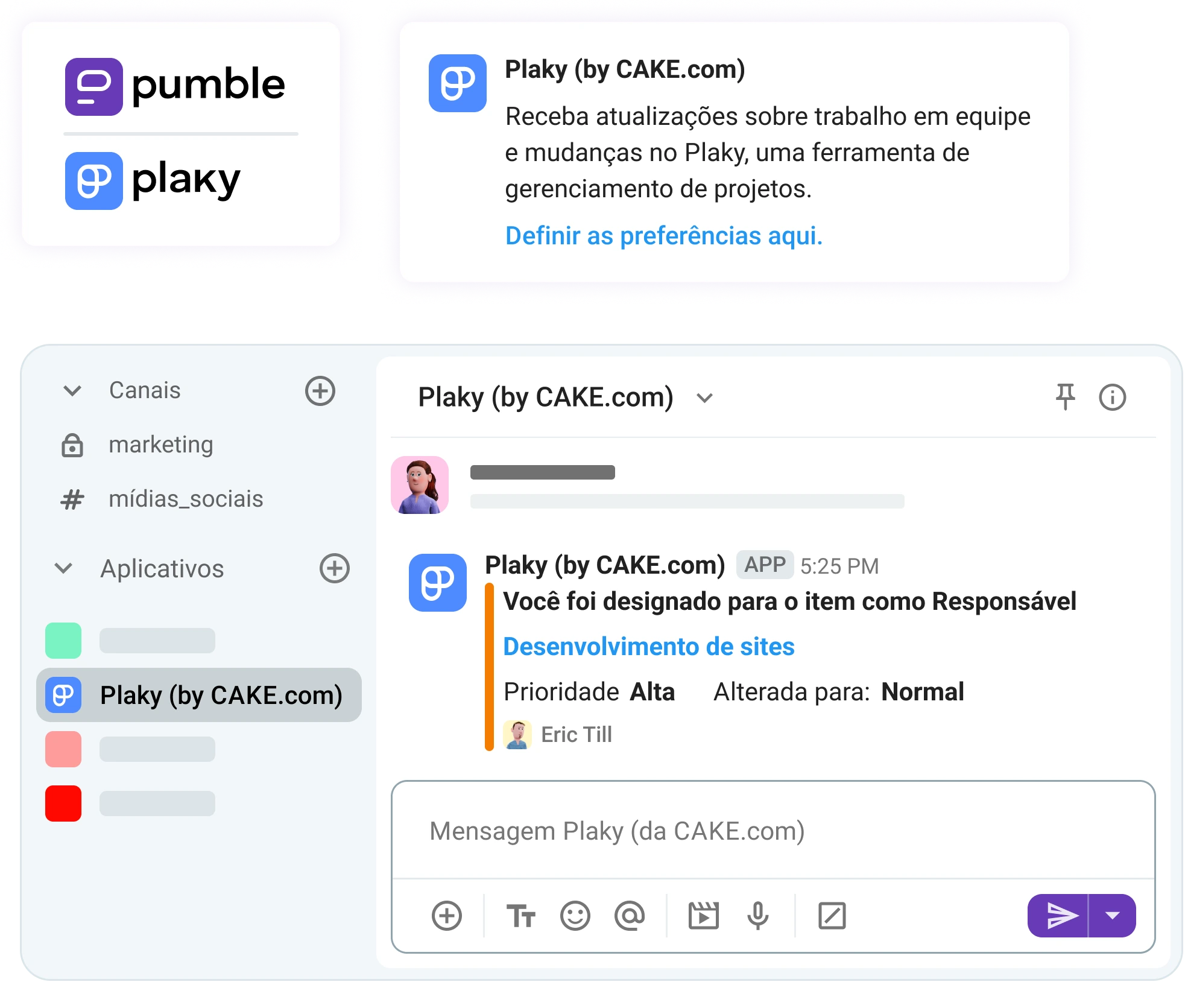 Acompanhe seus projetos no Pumble por meio da integração Plaky