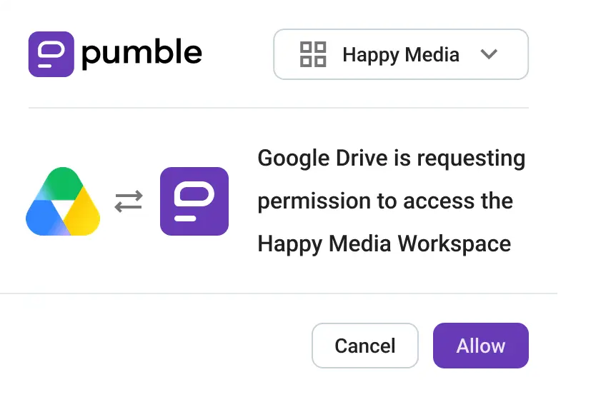 Authorizing the Google Drive app