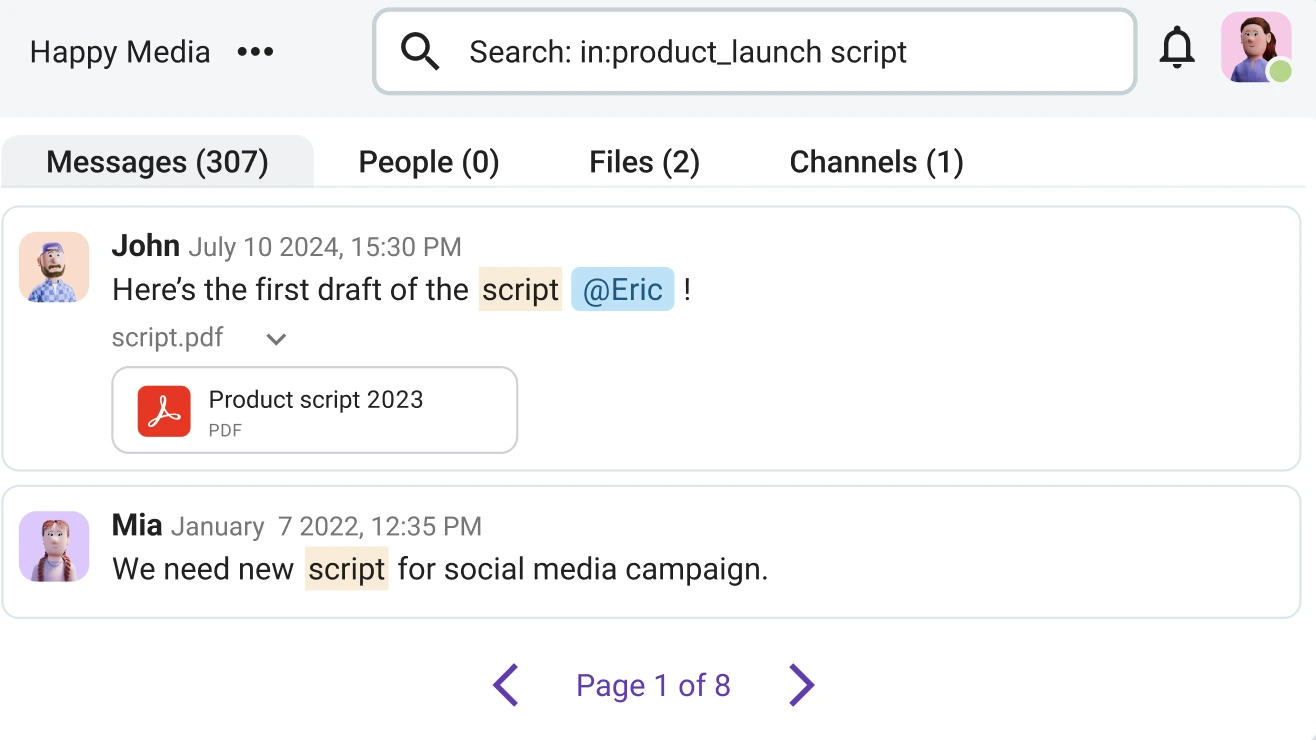 Find files in Pumble by CAKE.com