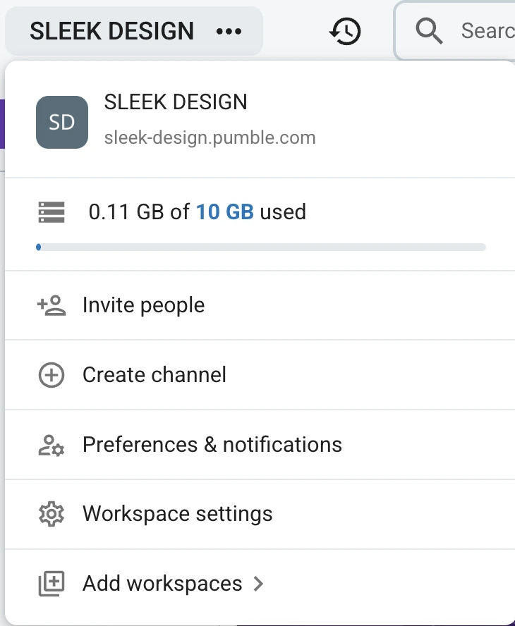 Monitor your storage in Pumble by CAKE.com